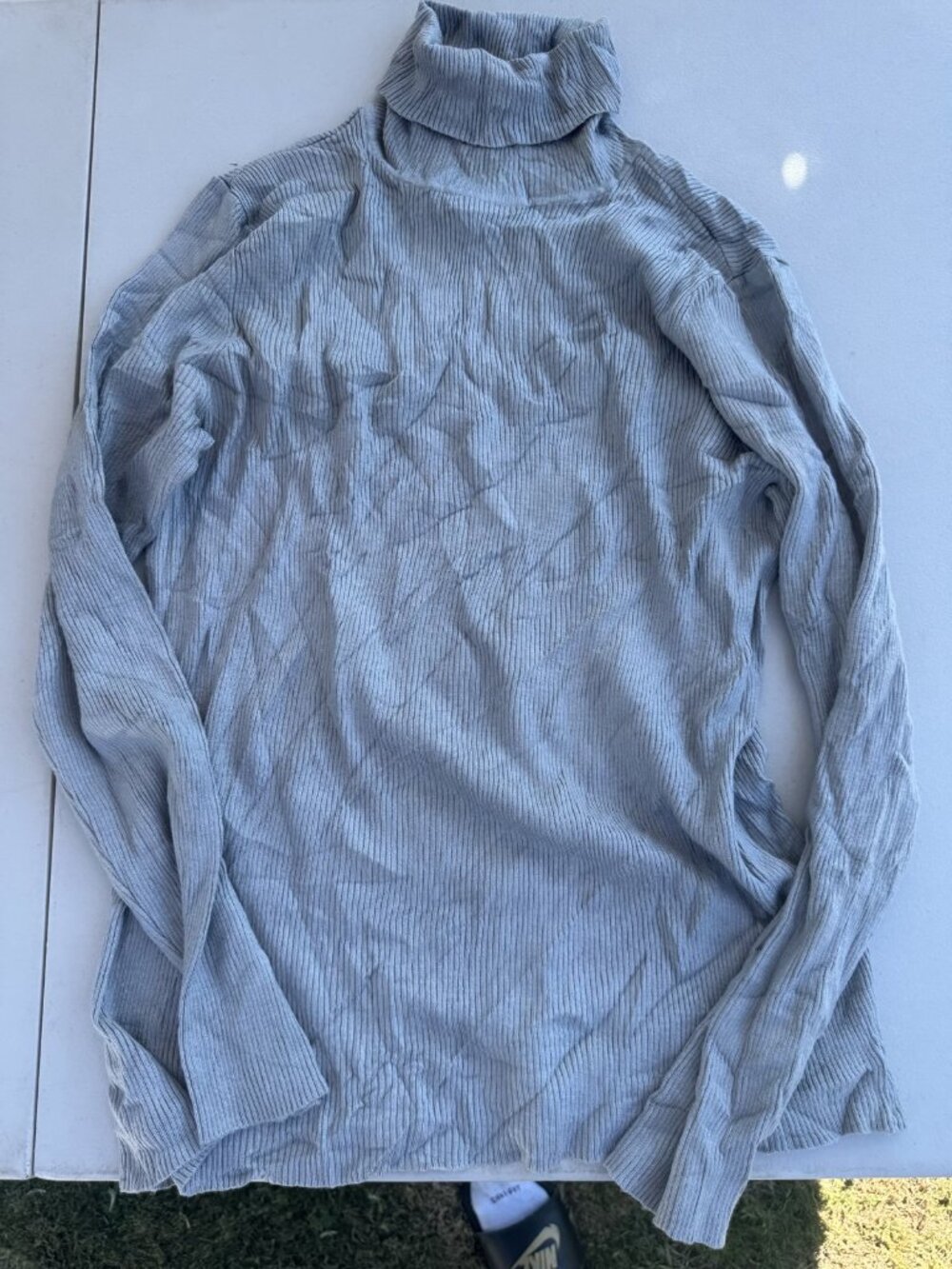 Additions by Chico's Gray Ribbed Turtleneck Sweater Size 3